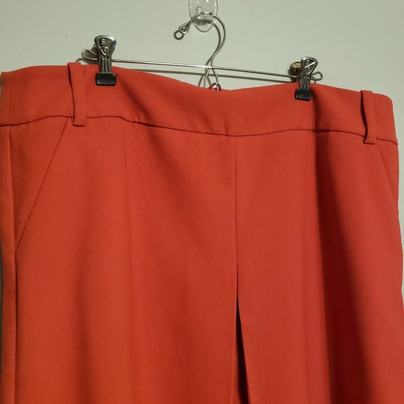 New Orange Ann Taylor Skirt pleated front size 18 - Picture 5 of 15